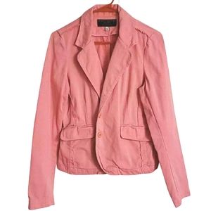 JUICY COUTURE 100% Cotton Pink Frayed Blazer